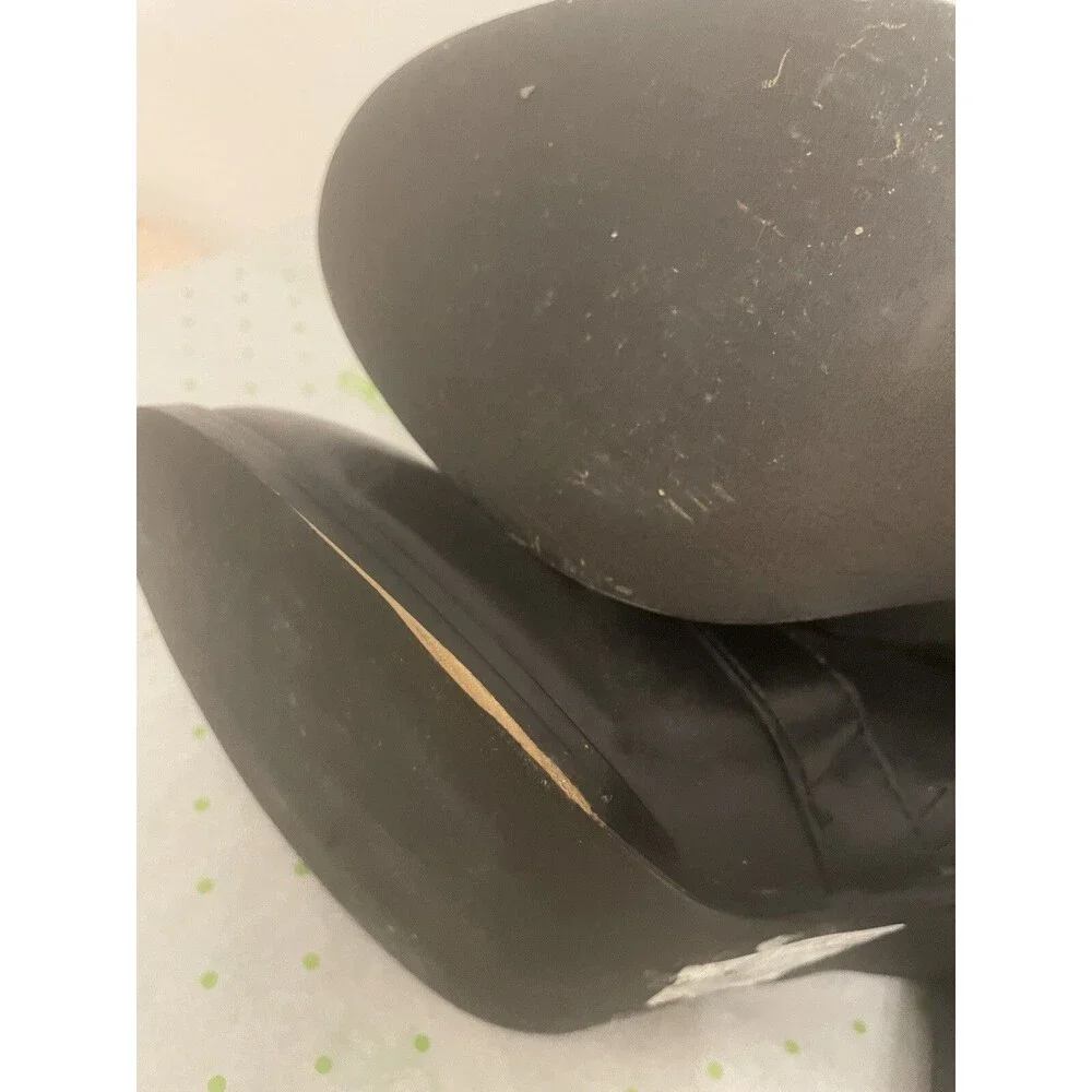 Women’s Size 8 7.5 Boots Shoes Steve Madden Freeway Dark Black Leather High Heel